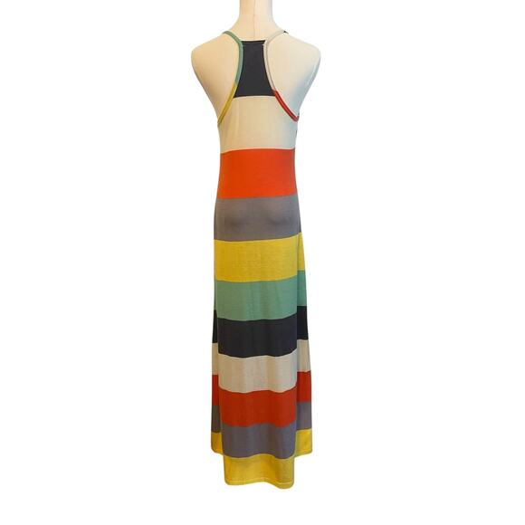 Body Central Tube Maxi Dress Medium Rainbow Spaghetti Strap Indie Y2K Vintage - Picture 2 of 7